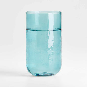 Kuruwa Teal Hammered Glass Tumbler by Eric Adjepong.