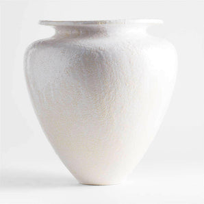 Kyoto White Ceramic Vase 16".