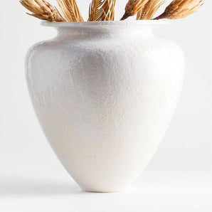 Kyoto White Ceramic Vase 16".