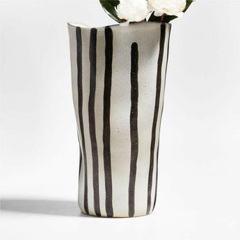Stormy Black and White Ceramic Vase by Leanne Ford.