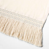 Fringe Trim 18" Natural Linen Table Runner by Laura Kim.