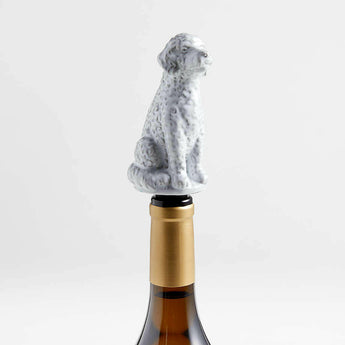 King of Soho Goldendoodle Ceramic Wine Stopper by Laura Kim.
