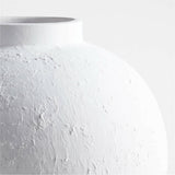 Lorient Large White Textured Ceramic Vase 18" by Laura Kim.