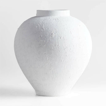 Lorient Large White Textured Ceramic Vase 18" by Laura Kim.