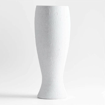 Lorient Tall White Textured Ceramic Vase 22" by Laura Kim.