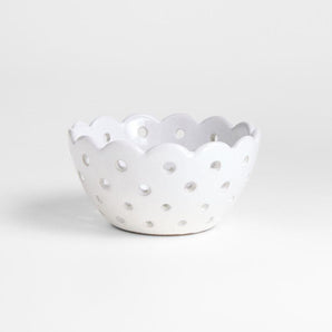 Scallop Eyelet Stoneware Colander by Laura Kim