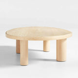 La Sal Natural Oak Wood 56" Asymmetrical Coffee Table.