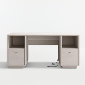 Lafayette 64" Whitewashed Desk with Outlets