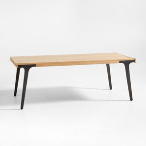 Mesa de comedor extensible Lakin de madera de roble de 81" a 119"