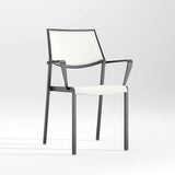 Lanai Mesh Square Stackable Outdoor Dining Chair with Arms.