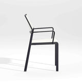 Lanai Mesh Square Stackable Outdoor Dining Chair with Arms.