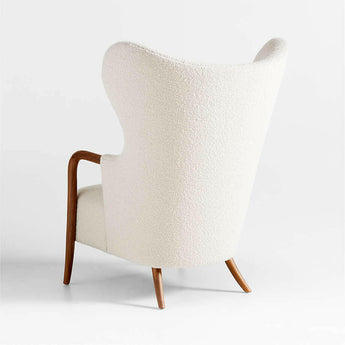 Laso White Boucle Accent Chair.