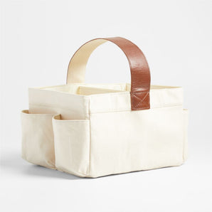 Leather Diaper Caddy- New Brown.