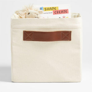 Leather Shelf Bin - New Brown.