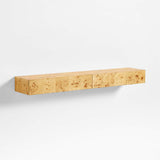Leon Burl Wood Floating Shelf with Drawer.
