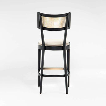 Libby Black and Natural Cane Counter Stool.