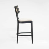Libby Black and Natural Cane Counter Stool.