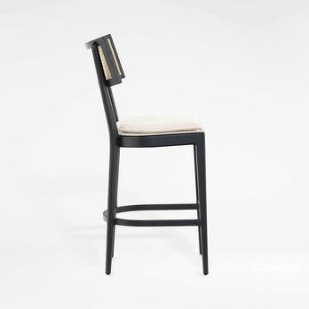 Libby Black and Natural Cane Counter Stool.