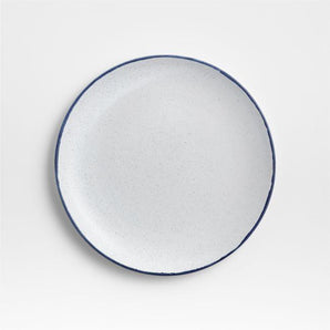 Lina Matte Blue Strp Salad Plate.