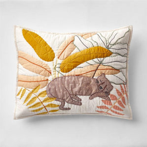 Preciosa funda de almohada de voile de algodón con estampado de leopardo para niños