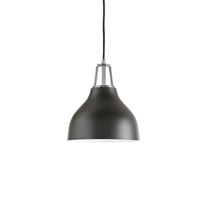 Maddox Black Bell Small Pendant Light with Nickel Socket.