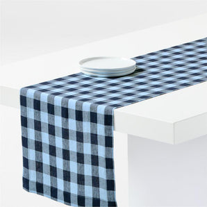 Marin 120" Linen Check Runner