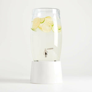 Marin White Ceramic Drink Dispenser Stand.