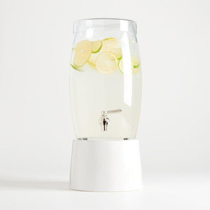 Marin White Ceramic Drink Dispenser Stand.