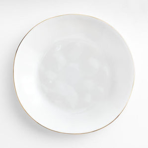 Plato de cena de cerámica con borde dorado Marin