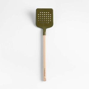 Marin Desert Green Silicone and Wood Slotted Turner.