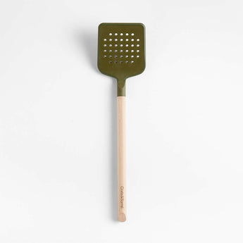 Marin Desert Green Silicone and Wood Slotted Turner.