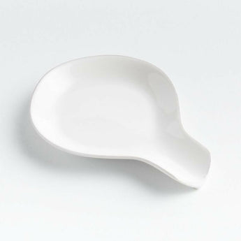 Marin White Stoneware Spoon Rest.