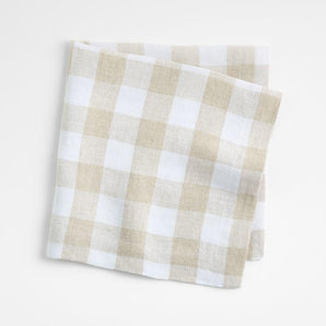 Marin Buffalo Check EUROPEAN FLAX ™-Certified Linen Dinner Napkin