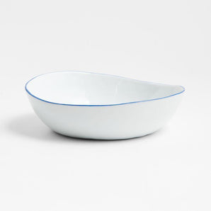 Cuenco bajo de porcelana con borde Mercer