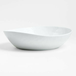 Mercer White Porcelain Low Serving Bowl.