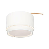 Meryl Arc Brass Floor Lamp with White Shade.