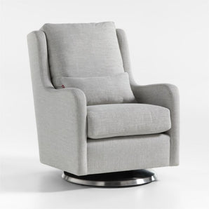 Baby Milo Nursery Swivel Glider Chair with Silver Base