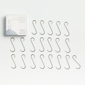 Mini Silver Ornament Hooks, Set of 20