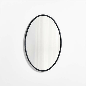 Mirabella Black Metal Oval Wall Mirror 25.75"x40".