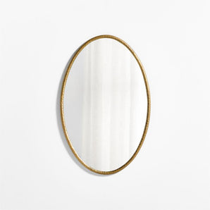 Mirabella Brass Metal Oval Wall Mirror 25.75"x40".