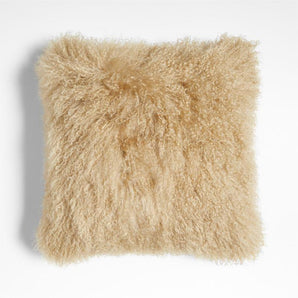 Rye Brown Mongolian Sheepskin 20x20 Thro.