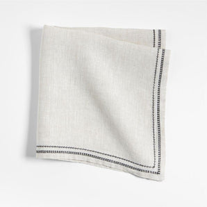Servilleta con dobladillo bordado y certificación EUROPEAN FLAX™