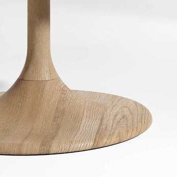 Nero 60" Natural Wood Oval Dining Table.