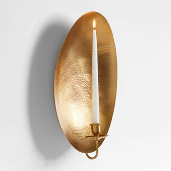 Odate Brass Hammered Metal Wall Sconce.