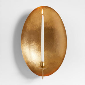 Odate Brass Hammered Metal Wall Sconce.