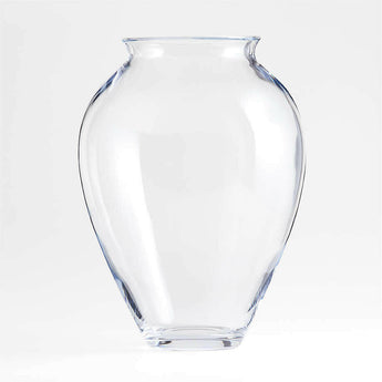 Ophelia Clear Hand Blown Glass Large Vase 17".