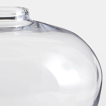 Ophelia Clear Hand Blown Glass Round Vase 10.