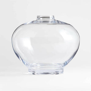 Ophelia Clear Hand Blown Glass Round Vase 10.