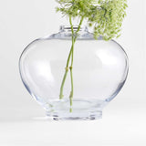 Ophelia Clear Hand Blown Glass Round Vase 10.