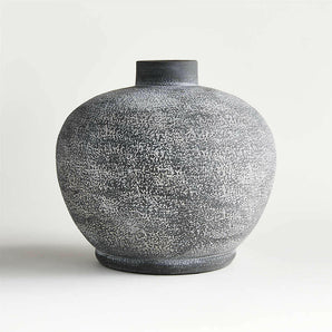 Ophelia Matte Black Round Vase 10".